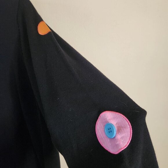 Timberlea New Grannycore Black Colorful Button Detail Cardigan Sweater Size S - Picture 3 of 7